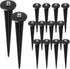 12 Pack Metal Replacement Stakes Spike, Solar Light Stakes Flood Light Ground Stake Threaded Spike Solar Pathway Lights Spike for Garden Lights La...