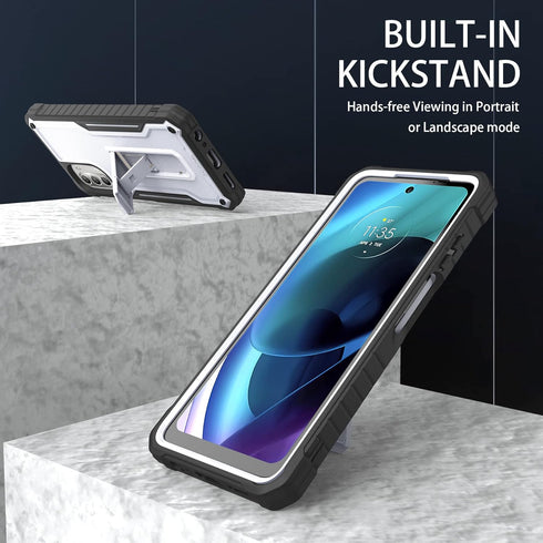 DUOPAL for Motorola Moto G 2022 Case (NOT Stylus), Military Grade Protection Shockproof Case with Tempered Glass HD Screen Protector and Kickstand...