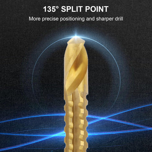 Titanium HSS Drill & Saw Bit Set Twist Drill Bits 3-8mm Serrated Side Cutting Drill Bit Woodworking Tools for Wood Dry Wall Plastic Metal...