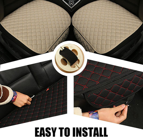 Car Seat Bottom Cover Pad, Breathable Auto Front Seat Protector with Storage Pocket, Comfortable Seat Bottom Cushion Mat for Most Vehicle, Univers...