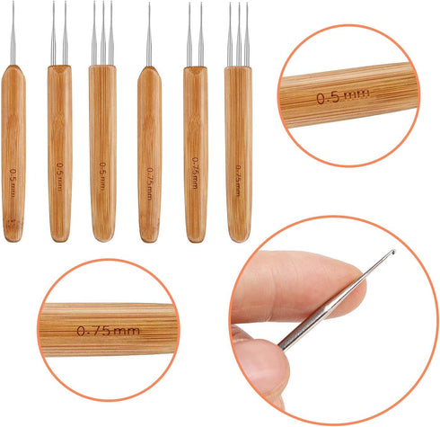 AUGSUN 8 Pcs Dreadlock Crochet Hook Tool, Braid Hair Dreadlocks Needle Weaving Crochet...