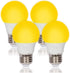 Simba Lighting LED Bug Non-Attracting Yellow Bulb 5W 40W Equivalent (4 Pack), Great for Outdoor Porch Light, Patio, Security, Night Light, Amber W...