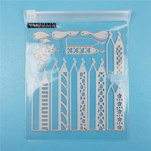 Birthday Party Candle Festival Metal Cutting Dies for Card Making, Paper Embossing Die Cuts Kit Templates, Storage Pockets Supplies, Photo Frame A...