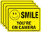 (4 Pack) Faittoo Smile You're On Camera Sign, 10x7 Reflective Rust Free .40 Aluminum, UV Protected, Weather Resistant, Durable Ink, Indoor & Outdo...
