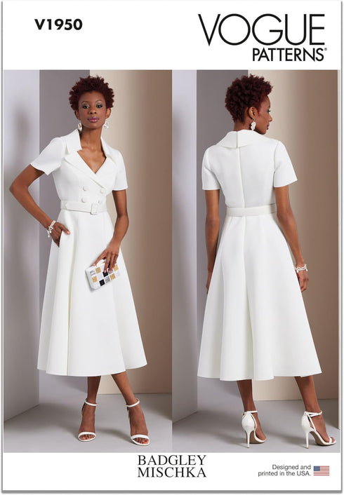 Vogue Misses' Lined Dress Sewing Pattern Packet by Badgley Mischka, Design Code V1950, Sizes 6-8-10-12-14, Multicolor...