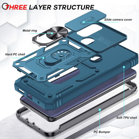 LeYi for Moto G Power 2022 Case: Moto G Pure Phone Case with Slide Camera Cover + 2 Pack Screen Protector, Military Grade 360 Full Body with Kicks...