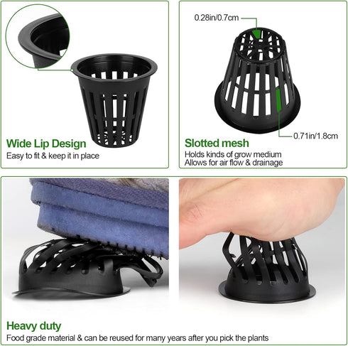 50PCS 2 inch Net Pots, Hydroponics Cup, Net Cups for Indoor or Outdoor Growing...