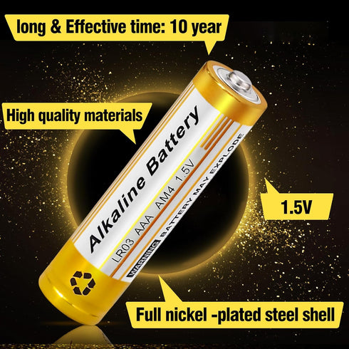 18pcs/Box AAA Batteries High Performance LR03 1.5V Alkaline Battery for Alarm, Receiver, Detector, Clock, Controller, for All AAA Devices...