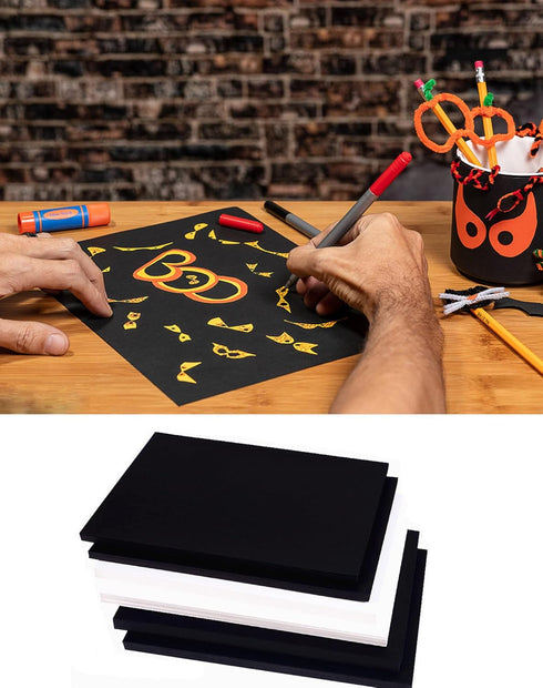 20 Sheets Black Cardstock 8.5 x 11, 250gsm/92lb Black cardstock Paper for DIY Arts Christmas Cards Making, Black Craft Paper for Invitations, Stat...