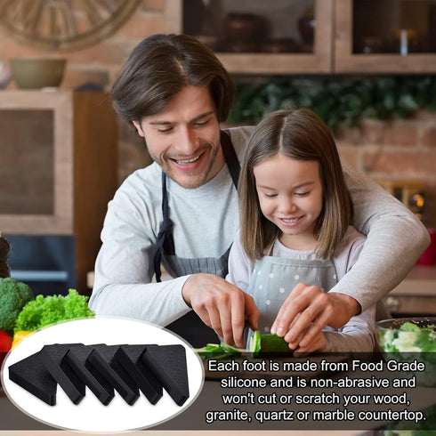 Set of 16 Cutting Board Feet, Non Slip Silicone Pads Black Non Adhesive, Glue Free...
