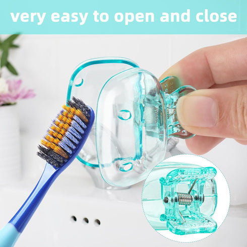 Toothbrush Head Cover Cap 6 Pack Toothbrush Coverings Clips Portable Toothbrush Protector Toothbrush Storage Head Cover for Bathroom Home Travel T...
