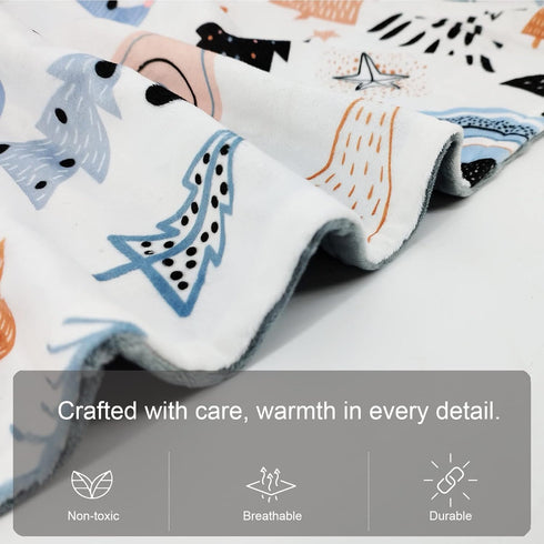 Baby Blanket for Boys Girls (Fox Printed, 30"x40") with Double Layer Dotted Backing Soft Plush Minky Blanket for Toddlers Newborn...