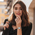 Womens Watch Ladies Wristwatch: Women Silver Stretch Band White Dial Thin Watch Girls Eazy Reader Waterproof Watch Elderly Wrist Watch Mujer Reloj...