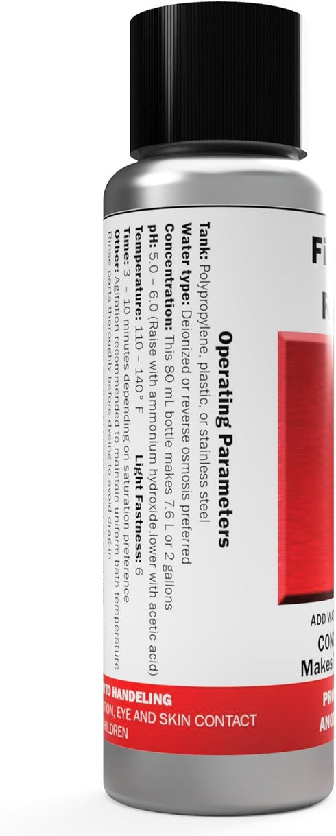 Professional Aluminum Anodizing Pigment Dyes | Fiery Red E-L | Light to Rich Red | Powder Concentrate Makes 7.6 Liters or 2 Gallons...