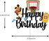Basketball Cake Topper - Boy girl Happy Birthday Party Basketball Star Themed Cake Decorations Black Glitter...