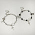 Caiyao Y2K Cool Punk Hollowed Out Pentagram Matching Beaded Bracelet Handmade Guitar Star Pendant Bracelet Aesthetic Imitation Pearl Beads Bracele...