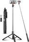 71" Phone Tripod & Selfie Stick, All in One Extendable Cell Phone Tripod with Wireless Remote, Tripod Stand for iPhone & Travel Tripod 360° Rotati...