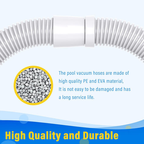 Universal Pool Vacuum Hose 48" Long Fit for Kreepy Krauly, Baracuda G3/G4, Hayward Navigator, Pool Vac Ultra and Most Automatic Pool Vacuum Cleane...
