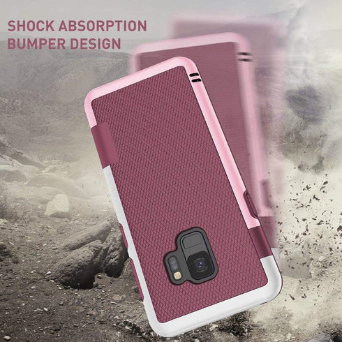 Jeylly S9 Case, Galaxy S9 Case with 2 Pack HD Soft Screen Protector, Contrasting Colors Ultra Slim One-Piece Anti-Slip Rugged Soft TPU Bumper Shoc...