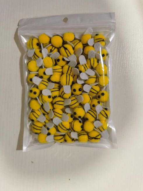 60 PCS Wool Felt Bees Felt for Crafts Mini Bee Plush Decor for Tiered Tray Decoration Party Favors DIY Craft Jewelry Accessory...