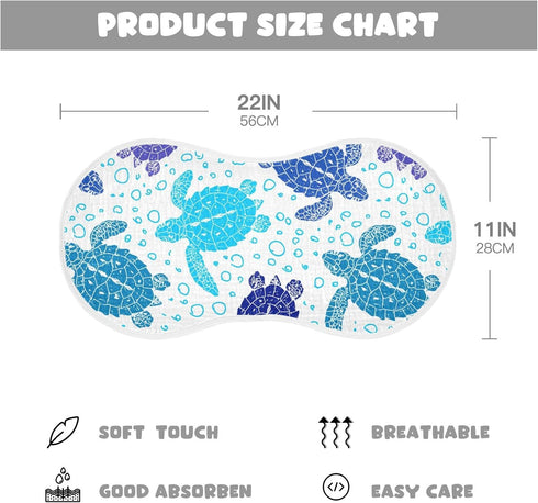 Sea Turtle Ocean Bubble Marine Turtles Muslin Burp Cloths for Baby 2 Pack 100% Cotton Baby Washcloths Bibs for Boy Girl...