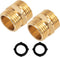 Hourleey Garden Hose Adapter, 3/4 Inch Solid Brass Hose Connectors, 2 Pack Hose Connector with 2 Extra Washers (Male to Male)...