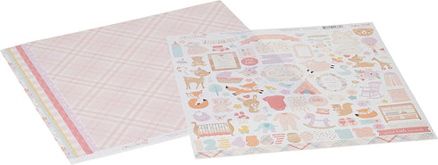 ECHO PARK PAPER COMPANY Echo Park Collection Kit 12"X12"-Hello Baby Girl, Pink, Teal, Yellow, Purple, Orange 12 Count...