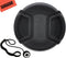 62mm Snap-On Lens Cap for Panasonic DMC-FZ1000 4K Point and Shoot Camera + Cap Keeper + Cleaning Cloth...