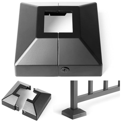 Split Post Base Cover, Fits 1.25"x1.25" Post/3.5"x3.5" Base, for Indoor/Outdoor Iron Railing, Fence, Stair Post Base Decorative Skirt Covers (1Pac...