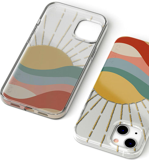Casely iPhone 13 Mini Case | Here Comes The Sun | Cute Colorblock Sunset Case...