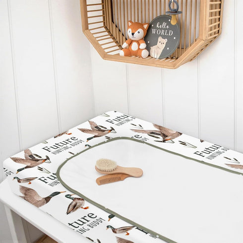 Future Duck Hunting Buddy Changing Pad Cover for Baby Boy, Wild Mallard Hunter Diaper Change Table Covers, Soft Stretchy Breathable Safe Snug Fitt...