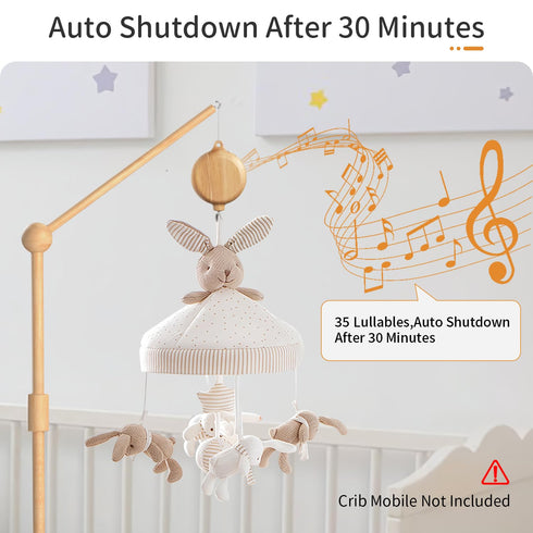 FEISIKE Crib Mobile Motor, Baby Crib Mobile Spinner Nursery Decor Mobile Music Box Volume Control 35 Infant Lullabies Rotating Hanging Rattles Bat...