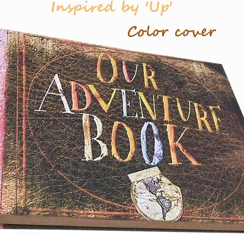 Our Adventure Book Diary Photo Scrapbook, Color cover, Retro Style Travel Souvenir Inspired by 'Up', Ideal for Photos, Gift for Couples Anniversar...