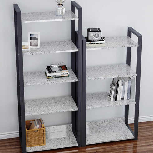 White Granite Marble Contact Paper Glossy Terrazzo Marble Wallpaper for Bathroom Kitchen Countertops Removable Waterproof Self Adhesive Granite Ma...