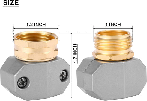 Zinc and Aluminum Male and Female Coupling, Fits All 5/8-Inch and 3/4-Inch Garden Hose Repair Fitting, 2 Pack(Female & Male)...