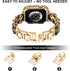 FULLIFE Compatible with Apple Watch Bands for Women 38mm 40mm 41mm 42mm 44mm 45mm with Screen Protector, Jewelry Bracelet Metal Strap with Bling C...