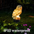 Garden Solar Light Outdoor Decor, Resin Owl Solar LED Light with Stake, Animal Waterproof Light for Flower Fence Lawn Passage Walkway Courtyard Pa...