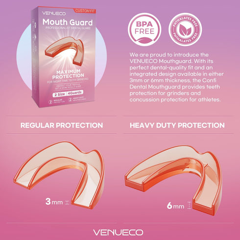 Mouth Guard for Grinding Teeth at Night: Dental Guard for Sleeping at Night-4 Pack/2 Size...