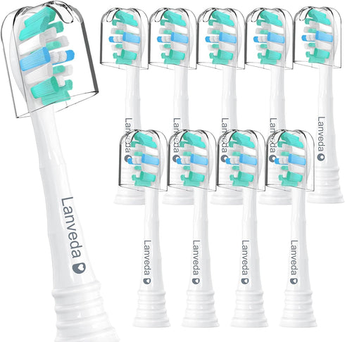 10 Pack Replacement Toothbrush Heads Compatible with Philips Sonicare 4100 6100 Toothbrush, C1 C2 Replacement Brush Heads for Sonicare Click-on El...