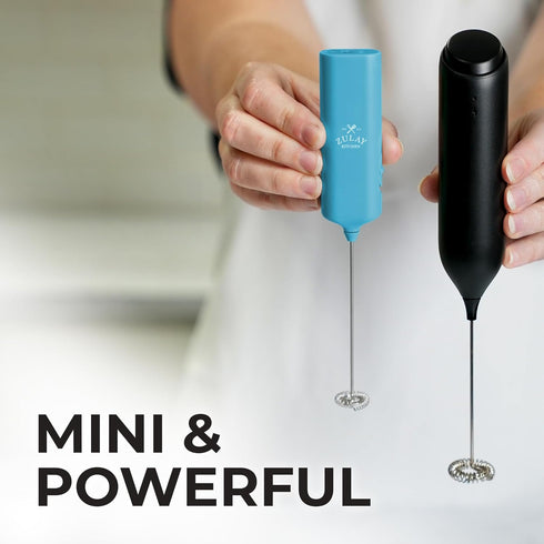 Zulay Kitchen Powerful Mini Milk Frother Handheld - Electric Hand Mixer - Portable Frother Wand for Coffee - Small Drink Blender for Lattes, Cappu...