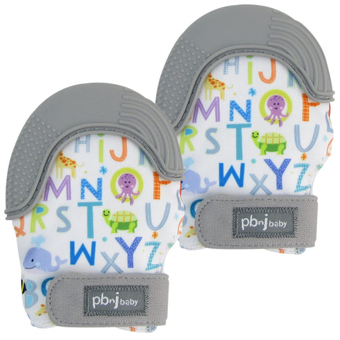 Silicone Infant Teething Mitten Teether Glove Mitt Toy - ABC 2pk...