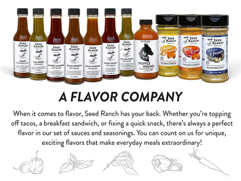 Seed Ranch Gourmet Truffle Hound Hot Sauce - Medium Heat - Spicy & Savory Truffle Hot Sauce with Chile de Arbol, Ghost Pepper & Garlic - Vegan, No...