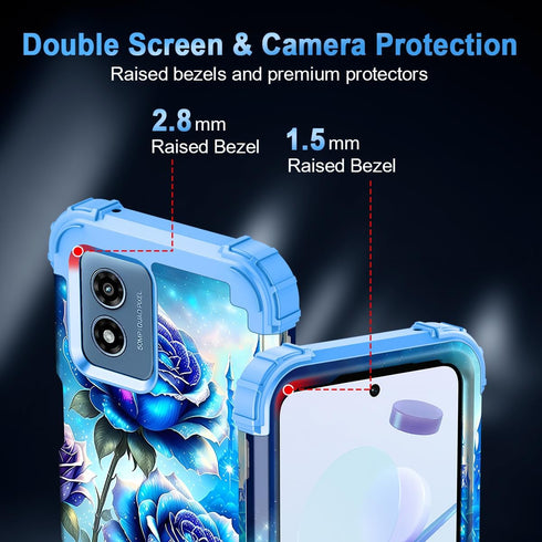 Miqala for Moto G 5G 2024 Case,Glow in The Dark Three Layer Heavy Duty Shockproof Full Body Protection Hard Plastic Bumper+Soft Silicone Protectiv...