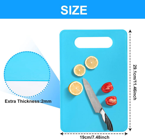Flexible Cutting Board BPA Free 4 Colored Plastic Cutting Board Mat Set, Dishwasher Safe, 11.4 IN x 7.5 IN, 2mm Thickness...