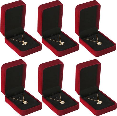LETURE 6 Pieces Velvet Jewelry Gift Boxes for Necklace Pendant Bracelet Ring Earring, Jewelry Storage Display Case for Christmas Wedding Engagemen...