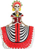 Dod Red Senorita Mexican Traditional Skeleton Sculpture...