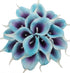 Duovlo 20pcs Calla Lily Bridal Wedding Bouquet Lataex Real Touch Artificial Flower Home Party Decor (Purple in Blue)...