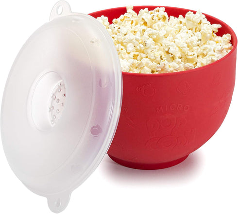 Goodful Silicone Popcorn Popper, Collapsible Hot Air Microwavable Popcorn Maker, Bowl Made without BPA, Red...