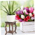 Potted Plant Shelf 2pcs Base Supplies Round Wooden Office Flower Pot Holder Shelf...