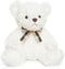 Fluffy White Teddy Bear Stuffed Animals Plush Toys with lattice Tie for Kids Babies Birthday Bedtime, 12 inches...